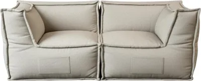 Immagine prodotto di Divano modulare 2 posti effetto lino BANANAIR 90x180 cm beige