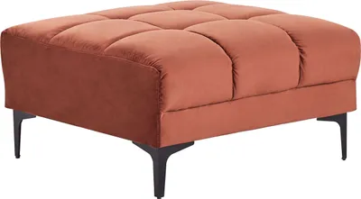 Obrázek produktu pro BELIANI Taburet červený sametové čalounění 80 x 88 x 41 cm prošívaný podnožka stolička obývací pokoj
