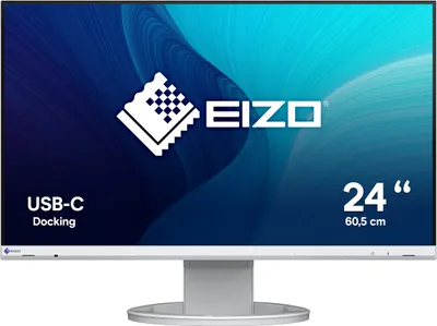 Produktbild von EIZO FlexScan EV2480-WT Business Monitor, 60,5 cm (23.8 Zoll) Full HD (1920x1080), IPS, 60 Hz, 5 ms, Weiß, LED, Lautsprecher, HDMI, DisplayPort, USB-C (70W PD), 4x USB-A, 3,5mm Klinke, VESA 100x100, höhenverstellbar, Pivot, schwenk- & neigbar, OSD, entspiegelt, Auto-EcoView, rahmenlos