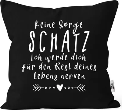 Immagine prodotto di Copricuscino con scritta don't worry sweetheart divertente regalo amore anniversario di matrimonio San Valentino MoonWorks® nero unisize