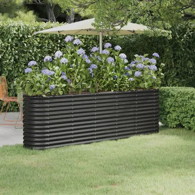 Imagen del producto de Maison Exclusive: Camellón elevado, acero galvanizado, 224x40x68 cm, color antracita