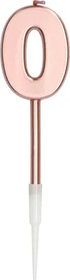 Produktbild von Zahlenkerze am Stab rosegold 0