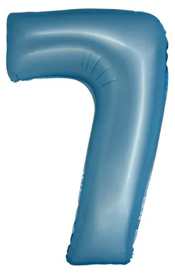 Obrázok produktu pre XL fóliový balón modrý matný číslo 7
