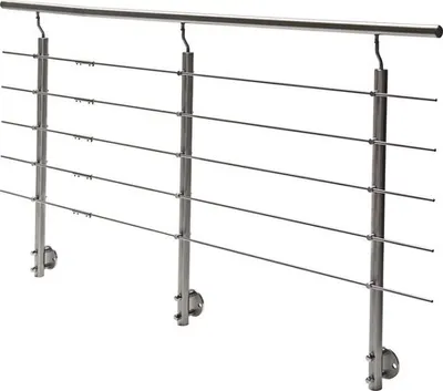 Produktbild von Pertura Geländer-Komplettset Hestia Edelstahl mit Rundstäben für Seitenmontage B: 8 m