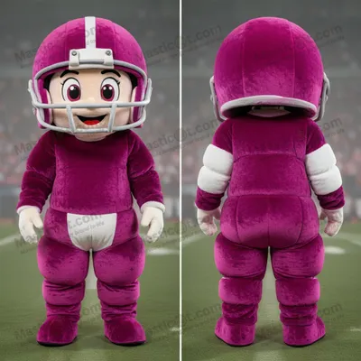 Produktbild von Magentafarbene MASTICOT Samt-Maskottchen-Kostüm American Football Helm