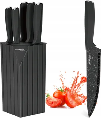 Produktbild von Marmor-Küchenmesser-Set im Block 6-teilig SHARP Premium