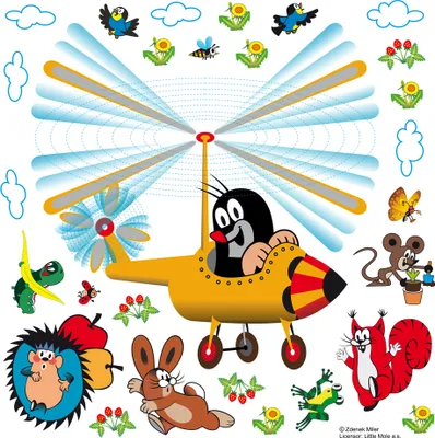 Zdjęcie produktu dla Sanders & Sanders Naklejka na ścianę Kret żółtym,niebieskimIpomarańczowym - 600227 - 30 x 30 cm