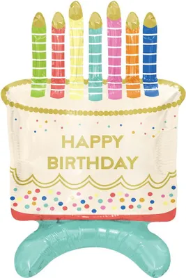 Obrázok produktu pre Fóliový balón TORTA SO SVIEČKAMI 3D Happy Birthday Narodeniny 33x48x24 cm