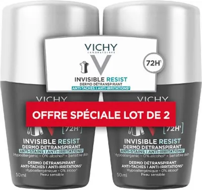 Obrázek produktu pro Sada kuličkových detranspirantů Homme Invisible Resist 72H (Dermo Detranspirant) 2 x 50 ml