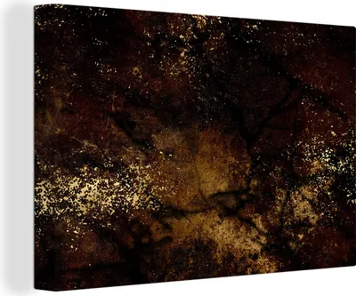 Produktbild von OneMillionCanvasses® - Leinwandbilder - 140x90 cm, Gold - Farbe - Abstrakt - Schwarz, Wandbilder Kunstdruck Wanddekoration - Foto auf Leinwand - Gemälde auf Holzrahmen