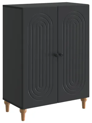 Zdjęcie produktu dla Komoda vidaXL, czarna, 66 x 34,5 x 90 cm, materiał drewnopochodny