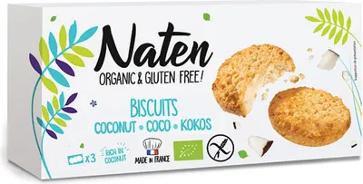 CIASTKA KOKOSOWE BEZGLUTENOWE BIO 150 g - NATEN