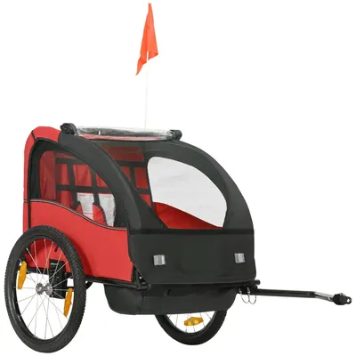 Image de Remorque pour vélo pour enfants, modèle 2 places - Grande remorque pour deux enfants jusqu'à 18 mois et plus