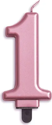 Produktbild von Rosegoldene Zahlenkerze Metallic Zahl 1