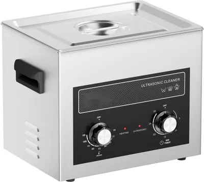 Immagine prodotto di Pulitore a ultrasuoni con riscaldatore e timer - Pulitore sonico digitale da 10L con cestello - Pulizia efficace per gioielli ed elettronica