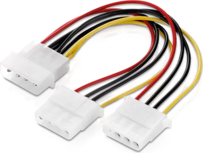 Produktbild von Netzteil Y-Kabel für 4-Polig IDE-/Molex-Strom-Stecker, 15 cm mehrfarbig
