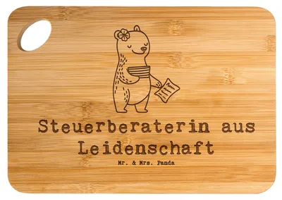 Produktbild von Mr. & Mrs. Panda Küchenbrett Steuerberaterin Leidenschaft - Transparent - Geschenk, Schneidebrett, Brett, holzschneidebrett, Frühstücksbrett, Holzbrett