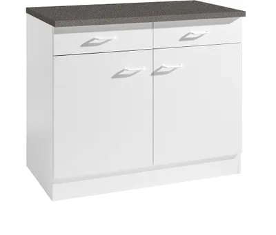 Produktbild von Küchen-Unterschrank 2-türig SALERNO-03 Weiß Breite 100 cm