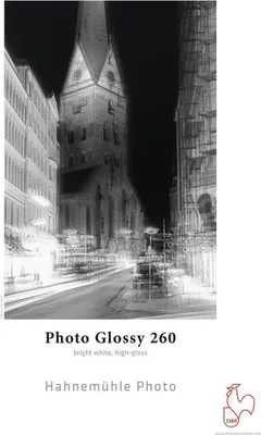 Produktbild von Hahnemühle Photo Glossy 260, Glanz, 260 g/m², Tintenstrahl, A4, Weiß, 25 Blätter