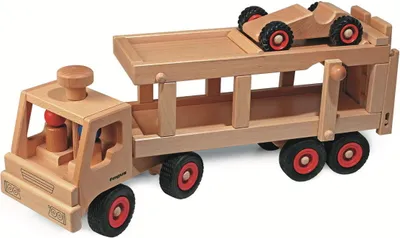 Produktbild von Fagus Autotransporter, Holz, Holz, Junge/Mädchen, Schwarz/Rot