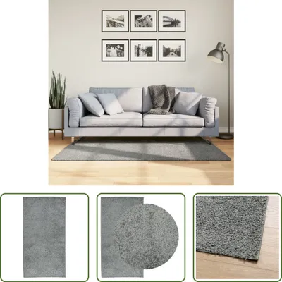 Produktbild von The Living Store Teppich Shaggy Hochflor Modern Grün 80x150 cm