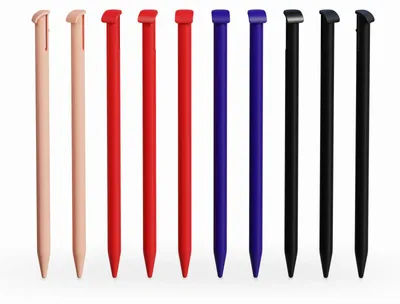 Image de subtel - Pack de 10x stylets pour Nintendo New 3DS - stylet tactile haute précision pour jouer à vos jeux vidéo sans rayer l'écran couleur rouge, rose, bleu, noir