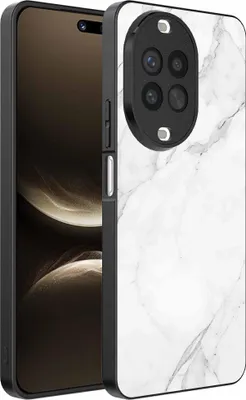 Obrázok produktu pre Fit pre Huawei Nova 14 Ultra Phone Case with White Marble Print - TPU Backcover Case White Marble Design - Black - Smartphonica