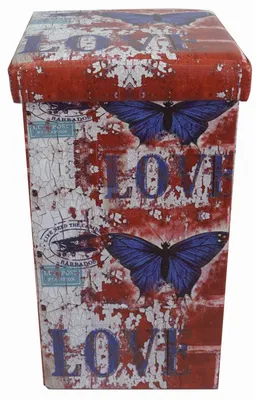 Sitzsack 33x60x33 cm, Aufbewahrungsbox mit Deckel, quadratisch