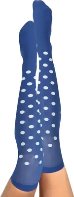 Produktbild von Overknees blau mit Punkten 50 DEN Karneval Fasching Party Halloween Cosplay Anime