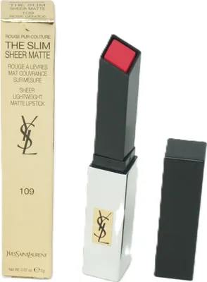 Produktbild von Yves Saint Laurent Rouge Pur Couture The Slim Sheer Matte, Rot, Rose Denude, 1 Farben, Matte, Rein, Creme, BIS-DIGLYCERYL POLYACYLADIPATE-2 ● DIMETHICONE ● VINYL DIMETHICONE/METHICONE SILSESQUIOXANE...