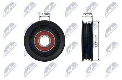 Produktbild von NTY RNK-FR-057 Spannrolle Keilrippenriemen 71mm für FORD MONDEO II Kombi (BNP) MONDEO II (BAP) MONDEO I (GBP) MONDEO II Stufenheck (BFP)