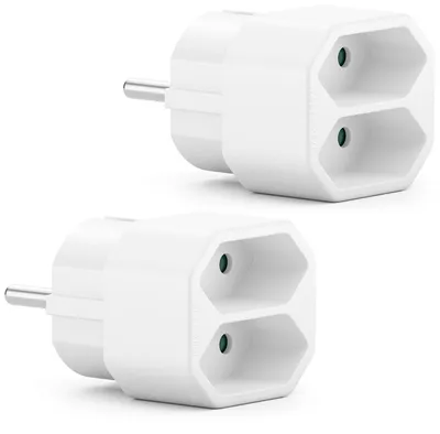 Produktbild von deleyCON Mehrfachstecker 2x Euro-Buchse 2,5A 1100W, 2 Stück - Weiß