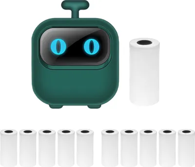 Obrázok produktu pre Mini termotlačiareň, tlačiareň na okamžité fotografie, tlačiareň štítkov, bezdrôtová BT, kompatibilná s aplikáciami Android / iOS, s 11 kotúčmi papiera (57x26 mm)