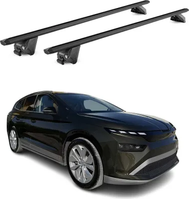 Produktbild von Dachträger Grundtäger für Skoda Enyaq 2020-2025 100kg Alu Schwarz 2 tlg ABE