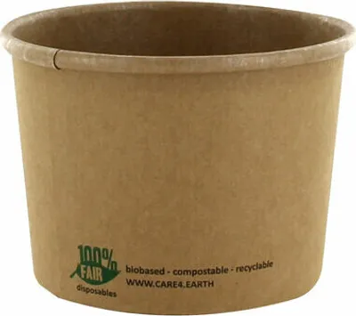 Produktbild von 50x PAPSTAR -Suppenbecher Pappe rund 350 ml braun biologisch abbaubar