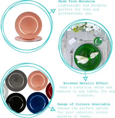 Produktbild von Argon Ta 18pc Ladegerät Platten, Untersetzer und Serviettenringe Set - Metallic-Finish - 33cm - Blau