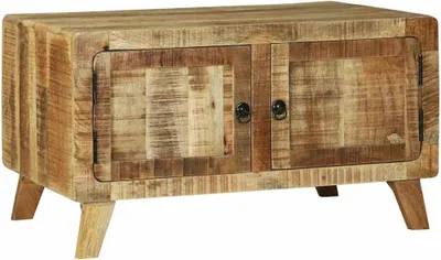 Imagen del producto de Maison Exclusive - Mesa de centro marrón, 80 x 54 x 45 cm, madera maciza de mango