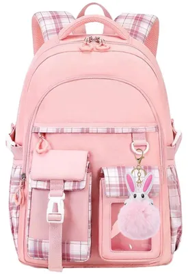 Produktbild von Rucksack für Mädchen Kinder Kawaii Schultasche Teenager Mittelschule Studenten Büchertasche Daypack Rosa 45x33x16cm