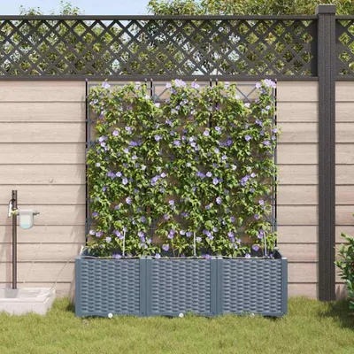 Produktbild von "2026 Promotion" Garten-Pflanzgefäß - Pflanzkasten - 3 pcs - Hellgrau Stahl - Beete CC25923