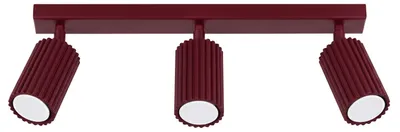 Zdjęcie produktu dla Plafon KARBON 3L burgund 3xGU10 10W aluminium 16.5x6.5x45cm Sollux Lighting