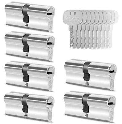 Produktbild von Set aus 6 gleichschließenden Zylinderschlössern - 30/30 mm mit 30 Schlüsseln