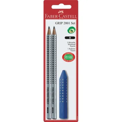 Zdjęcie produktu dla FABER-CASTELL Grip 2001 B + Grip Radiergummi farbig