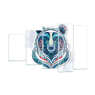 Produktbild von Bilder auf glas - Bär Illustration Traum blumig - 100x60cm - Glasbilder - Wandbilder - Kunstdruck - zum Aufhängen bereit - Wanddekoration aus Glas - Glas Bilder - Wandbild auf Glas - GEG100x60-3085