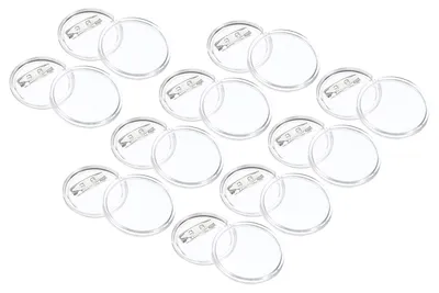 20er Set Acryl-Pin-Badge-Rohlinge 37 mm transparent DIY