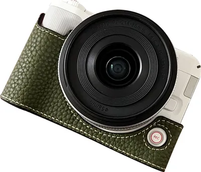 Obrázek produktu pro Polopuzdro na fotoaparát zPolyuretankůže, odolné proti poškrábání, s ramenním popruhem, kompatibilní s modely R50 V a R50V, zelené