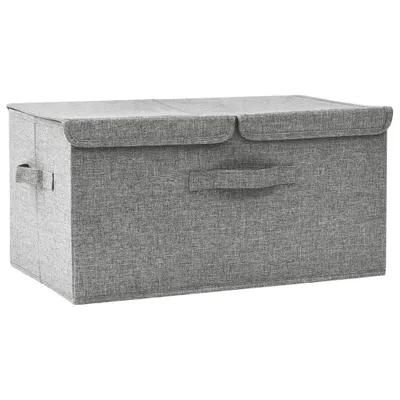 Produktbild von vidaXL Aufbewahrungsbox Stoff 50x30x25 cm Grau