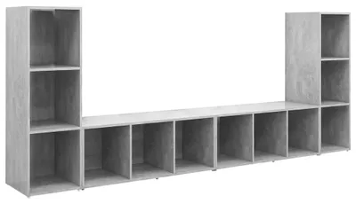 Zdjęcie produktu dla vidaXL Szafki pod telewizor 4 szt. Beton szary 107x35x37 cm Materiał drewnopochodny