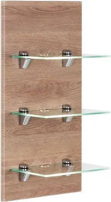 Produktbild von Badezimmer LED-Panel LAGOS-02 mit 3 Glasablagen Eiche hell Nb., B x H x T ca. 35 x 68 x 32cm