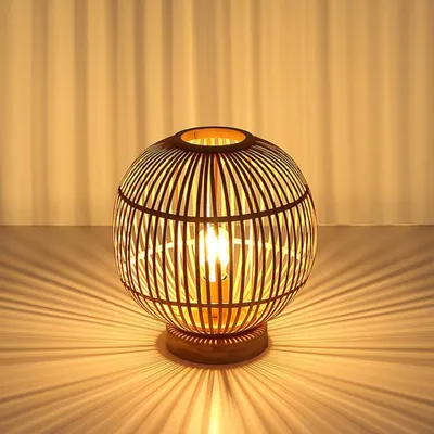 Produktbild von LED Tischleuchte, Bambus-Geflecht, Höhe 33,5 cm