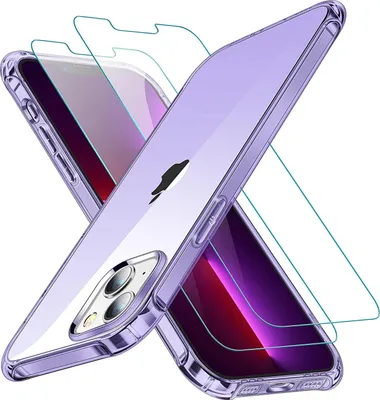 Image de 2 Coques En Verre Pour Iphone 13 6.1 Transparentes Violet